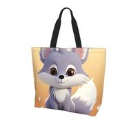Casual Borsa Stoffa Shopper Cute Fox Borsa Tote Bag Riutilizzabile Borsa Di Tela Per Shopping, Scuola, Palestra, 40X50X15Cm