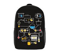 Casual Borsa Zaino Beer Brewing Schematic Brewer Brewery Zaino Viaggio Stampa 3D Borse Da Scuola Per Idea Regalo, Scuola, Trekking, 42X32X14Cm