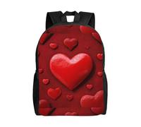 Casual Borse Da Scuola Red Hearts Love Borsa Da Viaggio Unisex Backpack Per Trekking, Studenti, Idea Regalo, 42X32X14Cm