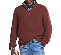 Casual Business Zip Sweater da uomo, Quarter Zip Sweater da uomo, Basic maglia collo tondo da uomo (XX-Large,Red)