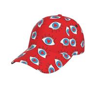 Casual cap Amuleto Dell'Amore Disegnato A Mano con Occhi Rossi Comfort Cappello A Tesa Curva Design con Fori Traspiranti Sun cap per Quattro Stagioni Ciclismo All'Aperto