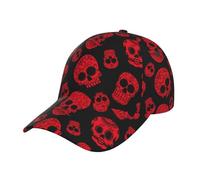 Casual cap Teschi Rossi di Zucchero Floreali Neri Non Soffocante Sun cap Freddo Cappello A Tesa Curva per Corsa Quattro Stagioni Escursionismo