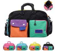 Casual Color Block Overnight Bag,Large Capacity Travel Duffel Bags，Black