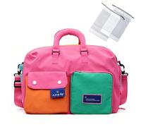 Casual Color Block Overnight Bag - Large Travel Duffle Bag (F-1)