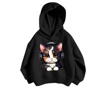 Casual Felpa in Cotone Ragazza Ragazzo Pullover Inverno T-Shirt Bambini Cartoon Stampa Maglione Invernale per Felpe con Cappuccio Foderate Pile Full-Zip Jacket Giubbotto Abbigliamento Ragazze 5-14 Ann