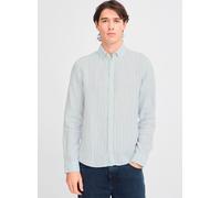 Casual Friday - CFDALLAS LS BD striped 100% linen shirt Blu - Abbigliamento XXL Blu
