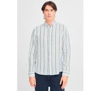 Casual Friday - CFDYLAN LS BD striped linen shirt Bianco - Abbigliamento - Taglia S S Bianco