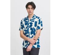 Casual Friday - CFWESTON SS RC printet linen shirt Blu - Abbigliamento XL Blu