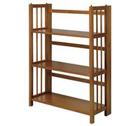 Casual Home Libreria pieghevole impilabile a 3 ripiani, larghezza 69,8 cm, colore: castagno