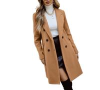 Casual Overcoat For Women's Solid Double Breasted Overcoat Winter Outerwear Fall Coat