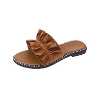 Casual Piatto Outdoor Leisure Scarpe Indoor Traspirante Moda Pantofole Delle Donne Pantofola Delle Donne Pantofole di Natale Delle Donne Dimensione 11, Marrone, 38.5 EU