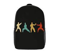 Casual Rucksack Retro Karate Judo Silhouette Martial Arts Zainetto Scuola Vintage Borsa Zaino Per Compleanno, Trekking, Idea Regalo, 42X32X14Cm