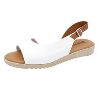 Casual Sandali da donna in pelle con zeppa, bianco, 38 EU