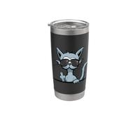 Casual scontroso sarcastico dito medio gatto Bicchiere termico in acciaio inox doppia parete