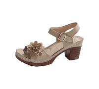 Casual Side Hollow Cintura Fibbia Fondo Piatto Scarpe Romane Donna Estate Sandali Moda Donna Sandali Nove Piatto Sandalo per le Donne, Beige, 7.5 UK 3X-Narrow