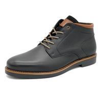 Casual Stivali Desert Boots in pelle con lacci stivali corti, Nero , 43 EU