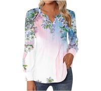 Casual Top Per Le Donne 2024 Scollo A V Button-Down T-Shirt Pieghettato Puff Manica Lunga Tunica Camicette Intimo Camicia Donna Manica Lunga, bianco, M