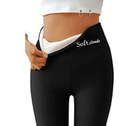 Casual Warm Winter Solid Pants,Soft Clouds Fleece Leggings for Women Winter,High Waisted Stretchy Thick Cashmere Slim Cozy Yoga Thermal Pants. (M, Nero)