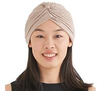 Casualbox Twist Pieghe Testa Incarto Turbante Cappellino Chiromante Cappello retrò Vintage Beige