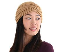 Casualbox Twist Pieghe Testa Incarto Turbante Cappellino Chiromante Cappello retrò Vintage Giallo Senape