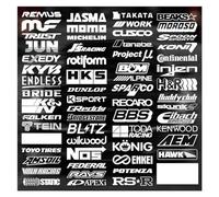 Casuale 15 pz Racing Sponsor Adesivi E Decalcomanie for JDM EDM Race Turbo Drift Set Riflettente Auto Impermeabile Decalcomania Del Vinile -61 Stili (Color : Silver, Size : 11CM Length)