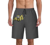 Casuale Pantaloncini Spiaggia Construction Backhoe Digger Calzoncini da Beach Uomo Leggeri Pantaloncini Sportivi per Vacanza Nuoto Piscina L