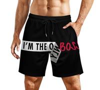 Casuale Surf Pantaloncini I'm The Only Boss Print Pantaloncino Uomo Regolabile Pantaloncini da Spiaggia per Surf Piscina Nuoto M