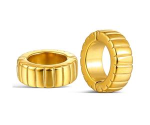 Casvort 2 orecchini ipoallergenici chic da 20 mm per orecchie allungate in acciaio inox chirurgico 316, 8 mm, 0 g, tappi per orecchie alla moda piercing gioielli per il corpo, for 0G or above, Metallo