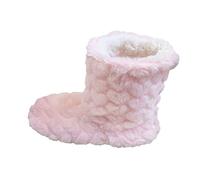 CasWinter Coppie Pavimento Adulto Addensato Peluche Indoor Dance Alto Tubo Pavimento Stivali Educazione Precoce Genitori Womens Pug Pantofole, rosa, 38 EU