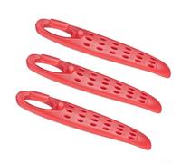 Caswynlife 3 leve per pneumatici con sgonfiatore per valvole Presta e Presta, in nylon resistente, per riparazione e manutenzione delle forature, colore nero (rosso)