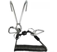 Caswynlife ARA Doppia Testa Flow Hook con Chiusura Magnetica Snap | Cordino di sicurezza per immersioni subacquee in acciaio inossidabile 316 di grado marino con cavo a molla per rimorchio