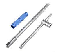 Caswynlife Chiave a bussola con impugnatura a T da 1/2 pollici, acciaio ad alto tenore di carbonio, trattato termicamente per resistenza, impugnatura antiscivolo, asta di prolunga da 260 mm per