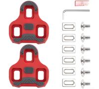 Caswynlife Compatibile con tacchetti in TPU per pedali per bici da strada, cuscinetti antiscivolo a 3 fori con galleggiante da 0/4,5/9 gradi, impugnature in nylon leggero per scarpe da ciclismo (rosso