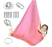 Caswynlife Sedia oscillante sensoriale, portatile, regolabile, sospesa, per bambini, per interni ed esterni, calmante, rilassamento, equilibrio e coordinazione, attrezzatura da gioco (C)