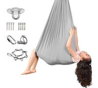 Caswynlife Sedia oscillante sensoriale portatile, regolabile, sospesa, per bambini, per interni ed esterni, calmante, rilassamento, equilibrio e coordinazione, attrezzatura da gioco (D)