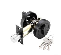 Caswynlife Serratura per casa, hotel, ufficio, ingresso chiave su un lato con pulsante rotante interno, bullone solido antifurto, compatibile con porte larghe 30-50 mm (nero)