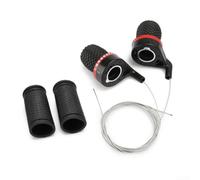 Caswynlife Set cambio per mountain bike, 7 marce, coppia di leve per cambio a torsione e comandi del deragliatore, manubrio da 22,2 mm, impugnature antiscivolo in gomma, kit di aggiornamento per