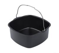 Caswynlife Set di accessori per friggitrice ad aria, cestelli quadrati per torte, per modelli da 17,8 cm, 17,8 cm, 20 cm, colore nero (17,8 cm)