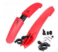 Caswynlife Set di parafanghi per bicicletta con fanale posteriore integrato, in gomma morbida resistente all'usura, per mountain bike, a sgancio rapido, con kit di installazione completo (rosso largo)