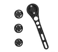 Caswynlife Supporto per computer da bicicletta in fibra di carbonio per computer GPS Garmin, staffa leggera per tachimetro con base regolabile, compatibilità con 3 tipi, nero