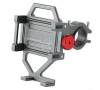 Caswynlife Supporto per telefono in lega di alluminio, supporto per manubrio da 22,2 a 31,8 mm, morsetto regolabile per telefoni cellulari, larghezza 5,8-10 cm (argento)