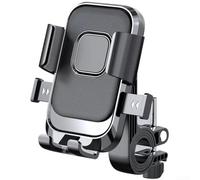 Caswynlife Supporto per telefono in lega per bicicletta, con serratura in un secondo, supporto a 6 artigli ammortizzante, per bici elettriche da strada, MTB, adatto a tutti i telefoni, con custodie (A