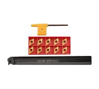 Caswynlife Tornio S20R-SDUCR11 Antivari di tornitura, supporto del acciaio al carbonio di 20X200mm con gli inserti del carburo di 10Pcs DCMT11T304 per la semilavorazione del metallo