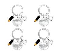 Casxyue 3/4 Pezzi Regalo Maestra Portachiavi Regalo Maestre Grazie Per Insegnante Regalo Maestra Fine Anno Idee Regalo Insegnanti (4 Pezzi)