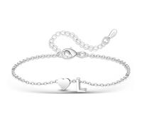 Casxyue Bracciale Donna Ragazza Argento 925 Bracciale Iniziale con Ciondolo Cuore e Lettera A-Z Gioielli Donna Regalo Natale Compleanno (L)
