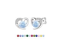 Casxyue Orecchini a perno in argento S925 per donne e ragazze, con pietra portafortuna a forma di cuore, con zirconia cubica, regalo di compleanno o di Natale per le donne, Misura unica, Rame, Nessuna