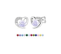 Casxyue Orecchini a perno in argento S925 per donne e ragazze, con pietra portafortuna a forma di cuore, con zirconia cubica, regalo di compleanno o di Natale per le donne, Misura unica, Rame, Nessuna