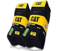 CAT 10 paia di calzini CATERPILLAR BUSINESS da donna e da uomo, senza gomma, con comfort e punta confortevole, in taglie 35-38, 39-42, 43-46, 47-50, 10 paia di colore nero, 35-38