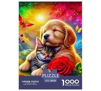 Cat 1000 Pezzi Cute Animals Puzzle Adulti Impegnativo E Difficile Per Difficoltà Sfida Per Adulti E Ragazzi Collection Puzzle Per Gioco Familiare, Festa Aziendale Regalo Per Amore E Amico 38x26cm/100