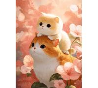 Cat 2000 Piece Jigsaw Puzzles for Adults, Colourful, Challenging & Brainteasing Adult puzzles 2000 Pieces Pink Flower, Fun jigsaws for The Whole Family 40x28 inch